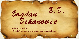 Bogdan Dikanović vizit kartica